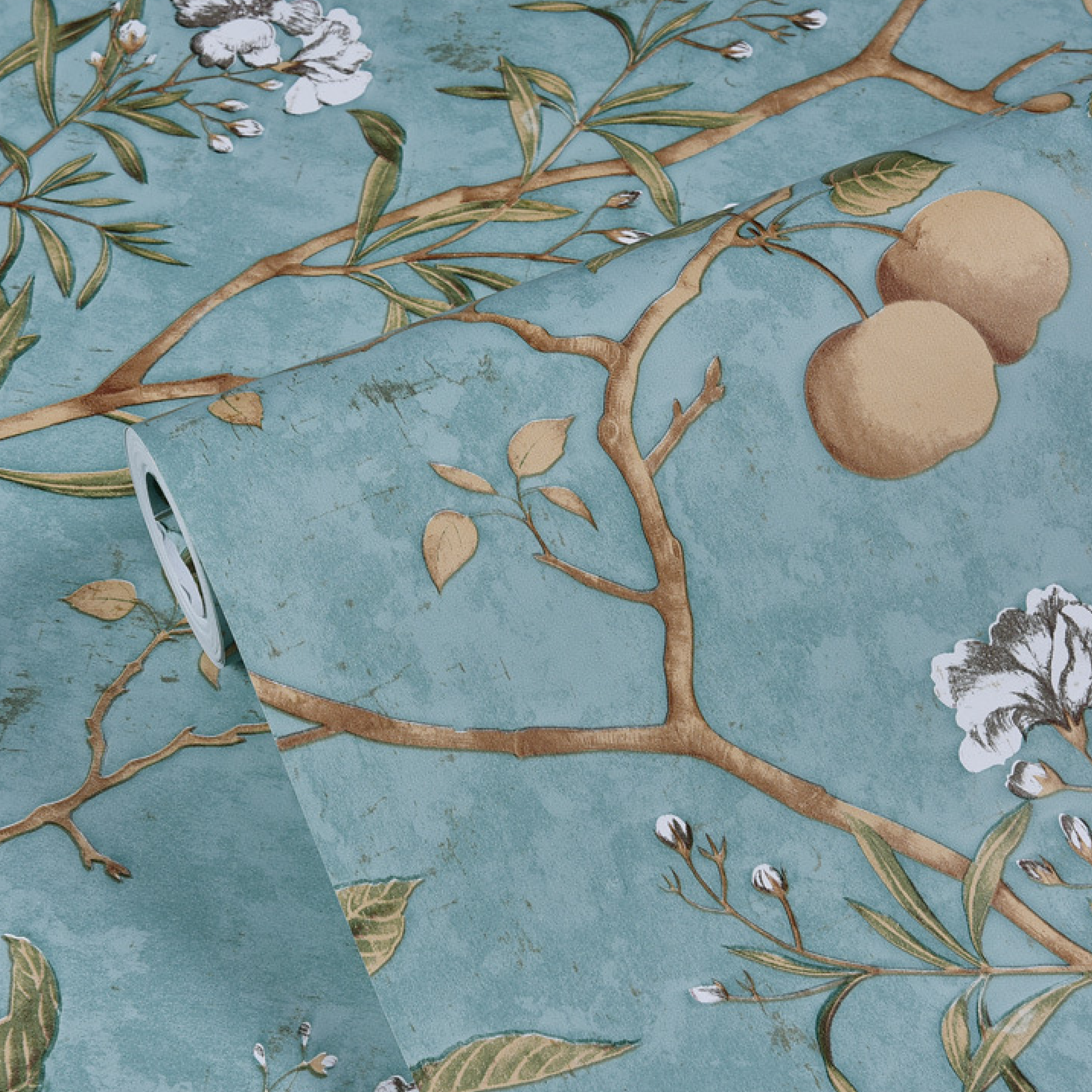 Removable Peel and Stick Wallpaper of Blue Garden